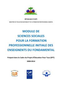 Module for the Accelerated Initial Training of Primary Teachers: Didactics of Social Sciences