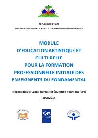 Module for the Accelerated Initial Training of Primary Teachers: Arts and Cultural Education