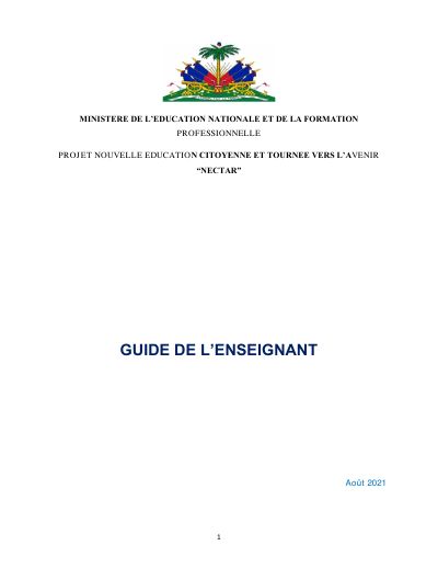 Projet NECTAR : Guide de l'enseignant