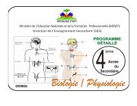 Detailed Syllabus for Biology, 4th Year of the New Secondary