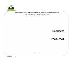 Detailed Syllabus for Chemistry, 2nd Year of the New Secondary