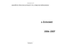 Detailed Syllabus for Economics, 1st Year of the New Secondary