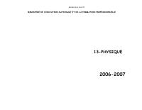 Detailed Syllabus for Physics, 1st Year of the New Secondary