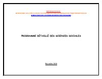 Detailed Syllabus for Social Sciences, 2nd Year of the New Secondary