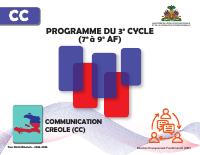 Programme du 3e cycle de l'enseignement fondamental : Communication créole