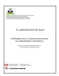 Training Programme for Education Officers: Lesson Planning