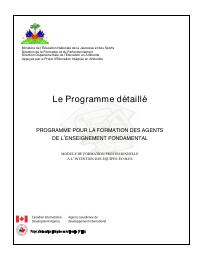 Training Programme for Education Officers: The Detailed Programme