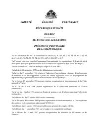 (2006) Decree Establishing the General Framework of Decentralization and the Organization and Functioning of Haiti's Territorial Collectivities
