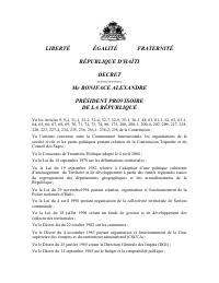 (2006) Decree on the Modalities of Organization and Functioning of the Departmental Collectivity