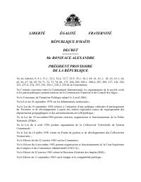 (2006) Decree on the Organization and Functioning of the Municipal (Communal) Collectivity