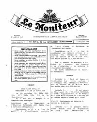 Le Moniteur of 8 July 1985: Decree Amending Articles 55, 64 and 66 of the Investment Code, and Other Acts