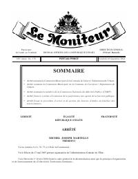 (2014-09) Le Moniteur, 169th year No. 179, 19 September 2014: municipal commissions for Tabarre and Carrefour, CNMP members, civil-service performance appraisal and study grants