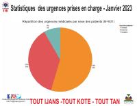 Statistiques des urgences prises en charge par le Centre ambulancier national, janvier 2023