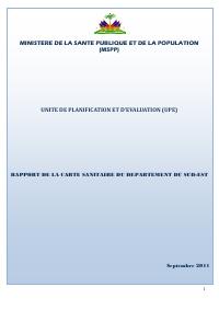 Rapport de la carte sanitaire du département du Sud-Est