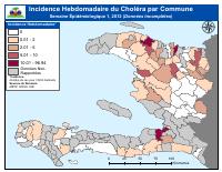 (2012-01-07) Ensidans cholera chak semèn pa komin, semèn epidemyolojik 1, 2012