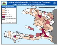 (2012-07-21) Ensidans cholera chak semèn pa komin, semèn epidemyolojik 29, 2012