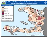 (2013-01-26) Ensidans cholera chak semèn pa komin, semèn epidemyolojik 4, 2013