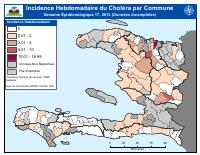 (2013-04-27) Ensidans cholera chak semèn pa komin, semèn epidemyolojik 17, 2013