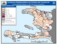 (2013-05-11) Ensidans cholera chak semèn pa komin, semèn epidemyolojik 19, 2013