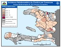 (2013-05-18) Ensidans cholera chak semèn pa komin, semèn epidemyolojik 20, 2013