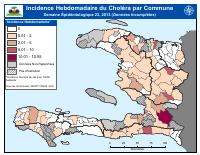 (2013-06-08) Ensidans cholera chak semèn pa komin, semèn epidemyolojik 23, 2013
