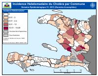 (2013-08-03) Ensidans cholera chak semèn pa komin, semèn epidemyolojik 31, 2013
