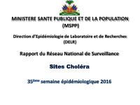 Profil statistique du choléra, semaine épidémiologique 35 de 2016