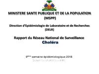 Profil statistique du choléra, semaine épidémiologique 9 de 2018