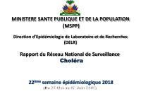 Profil statistique du choléra, semaine épidémiologique 22 de 2018