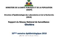 Profil statistique du choléra, semaine épidémiologique 33 de 2018