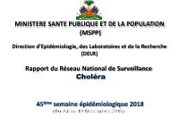 Profil statistique du choléra, semaine épidémiologique 45 de 2018