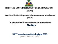 Pwofil estatistik kolera, 33yèm semèn epidemyolojik 2019