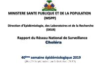 Pwofil estatistik kolera, 40yèm semèn epidemyolojik 2019