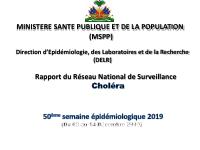 Cholera Statistical Profile, Epidemiological Week 50 of 2019