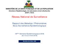 National Epidemiological Surveillance Network Report, Week 16 of 2018