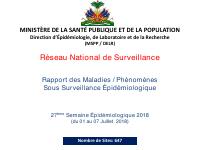 National Epidemiological Surveillance Network Report, Week 27 of 2018