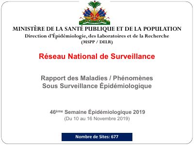 National Epidemiological Surveillance Network Report, Week 46 of 2019