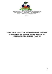 (2020) Guide to Preparing Marketing Authorisation Applications for Herbal Medicines