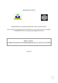 (2017-04) Kad Jesyon Anviwònmantal ak Sosyal (CGES), Pwojè apiy sante manman ak timoun (PASMISSI), mizajou
