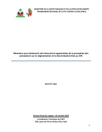 Retansyon sou tretman antiretwoviral ak pèsepsyon founisè yo sou stigmatizasyon ak diskriminasyon ki gen rapò ak VIH