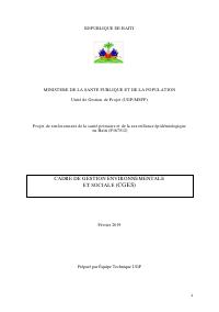 (2019-02) Environmental and Social Management Framework, Primary Health Care and Epidemiological Surveillance Strengthening Project (PROSYS)