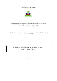 (2022-04) Environmental and Social Management Framework, additional financing, Primary Health Care and Epidemiological Surveillance Strengthening Project (PROSYS)