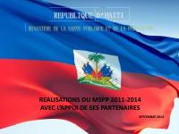 Reyalizasyon MSPP 2011-2014 ak sipò patnè li yo