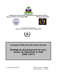 (2006-11) Development Strategy for the Electricity Sub-Sector in Haiti (2006 to 2011)