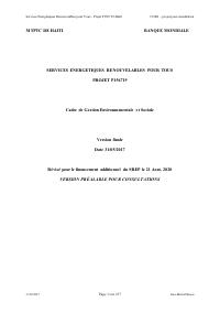 (2020-08) Renewable Energy Services for All (P156719): Environmental and Social Management Framework, revised for SREP additional financing
