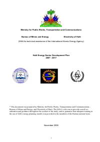 (2007-2017) Haiti Energy Sector Development Plan 2007-2017