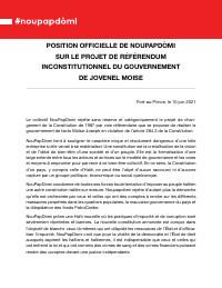 (2021-06) NouPapDòmi's Official Position on the Government's Referendum Project, 10 June 2021