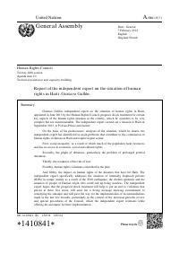 Report of the Independent Expert on the Situation of Human Rights in Haiti, Gustavo Gallón (A/HRC/25/71)