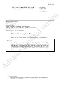 (2024-03) Annual Report of the UN High Commissioner for Human Rights: Situation of Human Rights in Haiti
