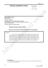 (2026-03) Annual Report of the UN High Commissioner for Human Rights: Situation of Human Rights in Haiti